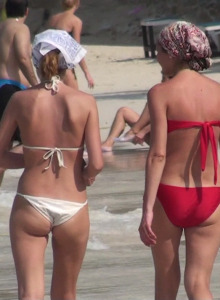 Candid girls in bikini on the beach