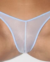 Nella taking a bath in see-through light blue bikini with cameltoe