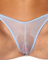 Nella taking a bath in see-through light blue bikini with cameltoe