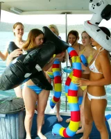 Diving six nudist girls