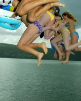 Diving six nudist girls