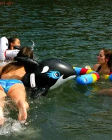 Diving six nudist girls