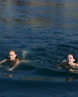 Hot babies Davina and Jane are in bikinis and nude outside on the boat