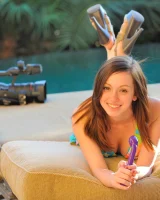 Skinny brunette cutie Victoria unveils her boobs and stretches her cunt