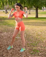 Hairy pussy latin Victoria with puffy nipples is wearing sexy bikini poolside