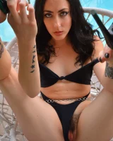 Hairy pussy latin Victoria with puffy nipples is wearing sexy bikini poolside