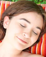 Lily Summers get wet in the garden in sexy bikini and nude showing her hairy vagina and puffy nipples