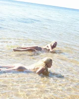 Shanty and Shannon bikini beach fun