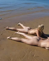 Shanty and Shannon bikini beach fun