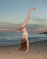 Amazing Audrey Star is at the beach in bikini in the evening