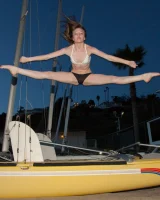 Amazing Audrey Star is at the beach in bikini in the evening