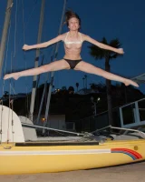 Amazing Audrey Star is at the beach in bikini in the evening