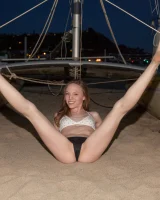 Amazing Audrey Star is at the beach in bikini in the evening