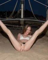 Amazing Audrey Star is at the beach in bikini in the evening