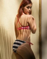 Helena de Sesa in red and white bikini so what security