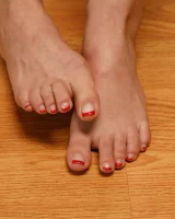 Busty chick Jade Baker is sexy skateboarder in cut tiny jeans shorts and fantastic baby in black bikini on the beach