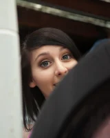 Busty girl Luna Kitsuen in sexy pink bikini has great ass