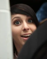 Busty girl Luna Kitsuen in sexy pink bikini has great ass