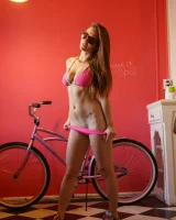 Sexy baby Nina Gitch in red bikini