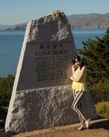 Amazing china beaching hot brunette Paris Moffer in exciting bikini