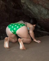 Amazing china beaching hot brunette Paris Moffer in exciting bikini