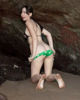 Amazing china beaching hot brunette Paris Moffer in exciting bikini