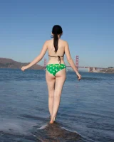 Amazing china beaching hot brunette Paris Moffer in exciting bikini