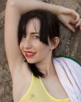 Amazing china beaching hot brunette Paris Moffer in exciting bikini