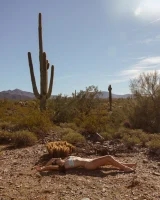 Busty chick Rochelle Safford is at the nature in sexy micro bikini