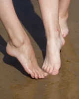 Young beach bikini blonde goddesses Rune Kimele and Bernie Svintis