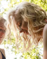 Young beach bikini blonde goddesses Rune Kimele and Bernie Svintis