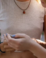 Two young sexy blonde hotties Rune Kimele and Bernie Svintis are walking in the city and changing in bikini in the forest