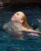 Exciting Samantha Rone is showing perfect body in bikini in the pool