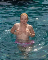 Exciting Samantha Rone is showing perfect body in bikini in the pool