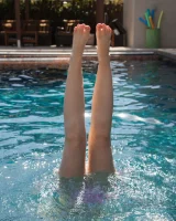 Exciting Samantha Rone is showing perfect body in bikini in the pool