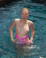 Exciting Samantha Rone is showing perfect body in bikini in the pool