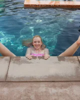 Exciting Samantha Rone is showing perfect body in bikini in the pool