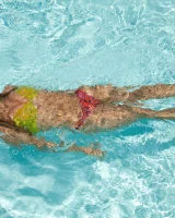 Serina Cardoni is in the pool in bikini showing tasty apple exciting bikini ass