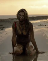 Hottie in a sexy swimsuit Sofia Orlova getting dirty on the beach