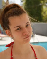 Hot arizona baby Zoey Lee in red bikini has big boobs