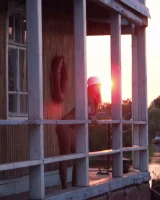 In sexy bikini, topless and nude in the evening on the yaht