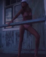 In sexy bikini, topless and nude in the evening on the yaht