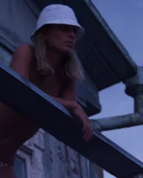 In sexy bikini, topless and nude in the evening on the yaht