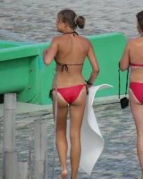Candid babies walking in sexy bikinis