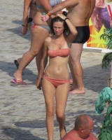 Candid babies walking in sexy bikinis