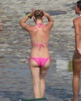 Candid babies walking in sexy bikinis