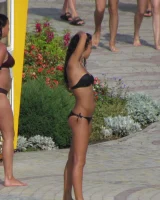 Candid babies walking in sexy bikinis