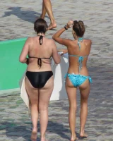 Candid babies walking in sexy bikinis