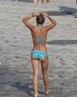 Candid babies walking in sexy bikinis