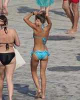 Candid babies walking in sexy bikinis